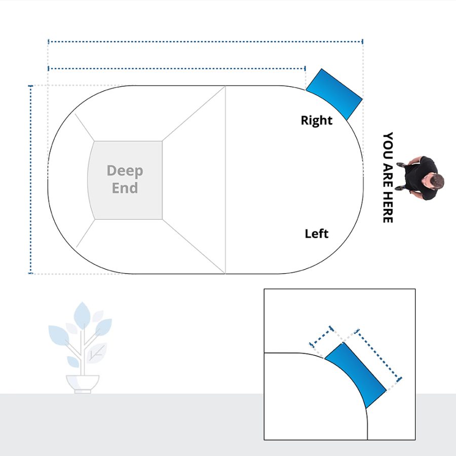 Oval Pool Cover - Left/Right Steps