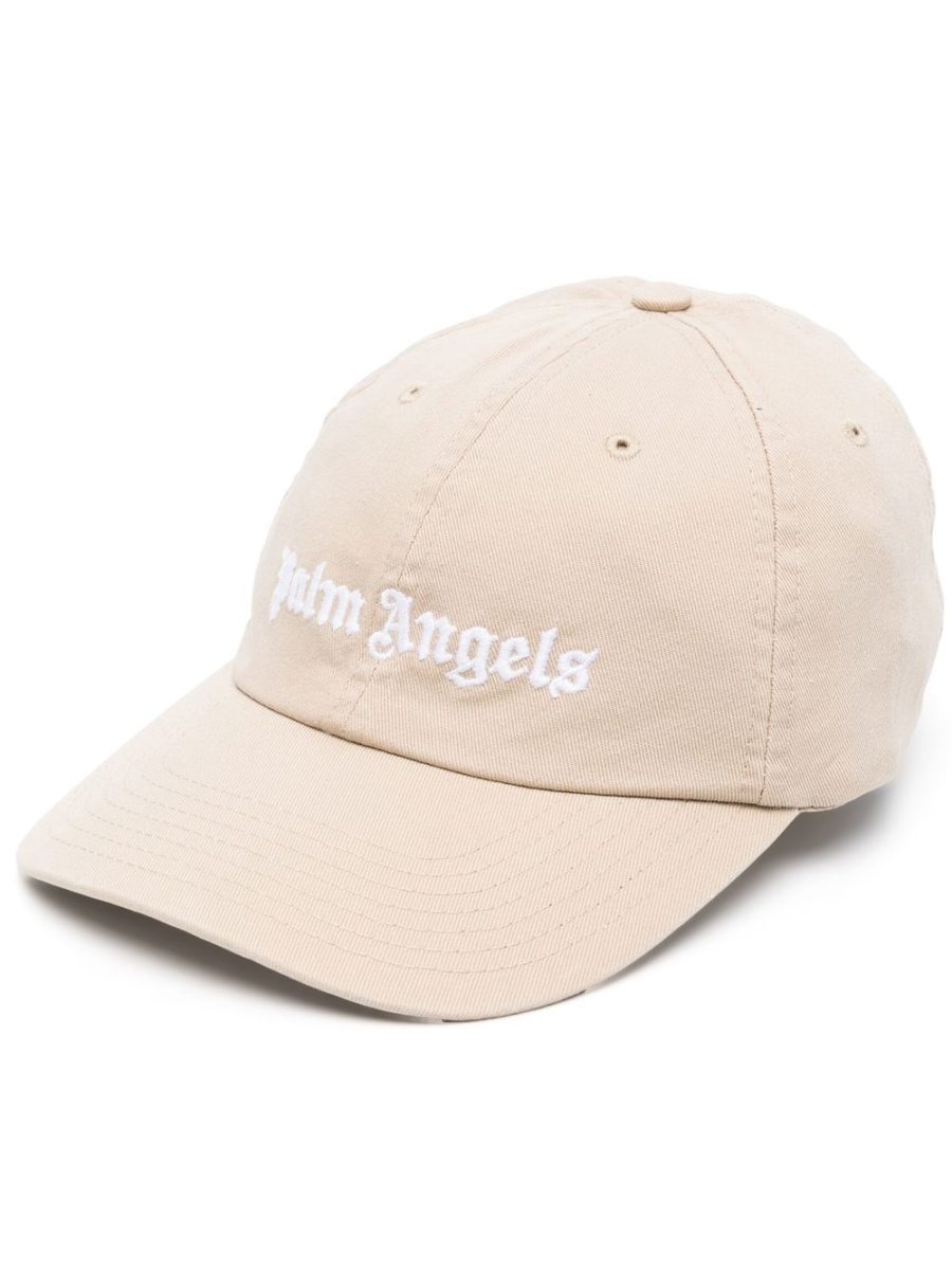 PALM ANGELS Classic Logo Cap Beige White