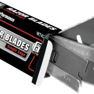 PERFORM TOOL W742 Razor Blade; Fits Standard Razor Scrapers; Single Edge; Set Of 12