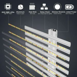 PHLIZON 240W 640W Spider LED 8bars Full Spectrum Grow Lights for Indoor Plants