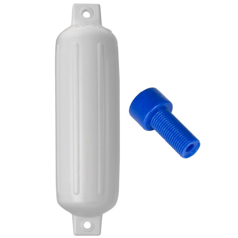 POLYFORM G-4-WHITE G-4 TWIN EYE FENDER 6.5 INCH X 22 INCH - WHITE WITH AIR ADAPTER