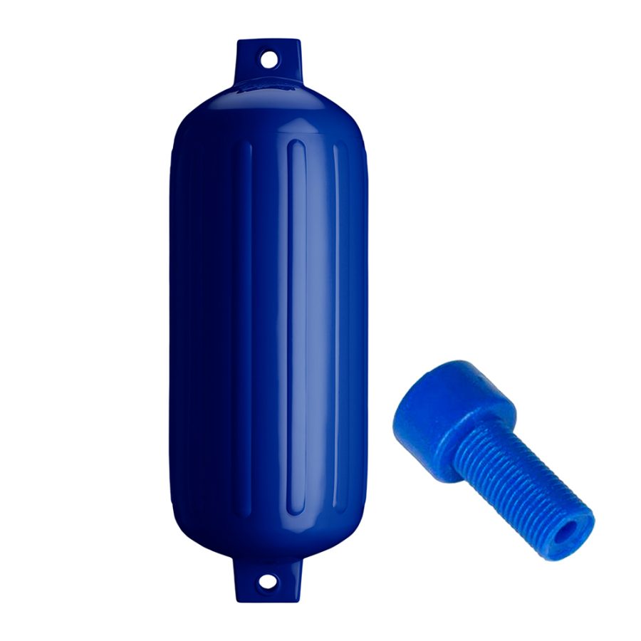 POLYFORM G-6-COBALT BLUE G-6 TWIN EYE FENDER 11 INCH X 30 INCH - COBALT BLUE WITH AIR ADAPTER