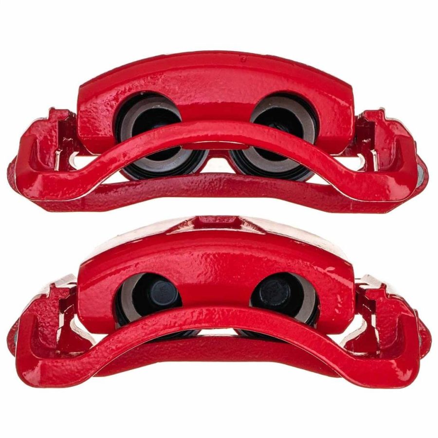 POWERSTOP S4814 Rear Pair of High-Temp Red Powder Coated Calipers