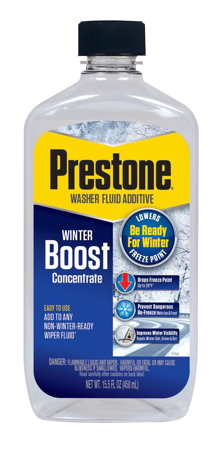 PRESTONE AS240 Windshield Washer Fluid Booster De-Icer Additive - 15.5 oz. (Case of 12)