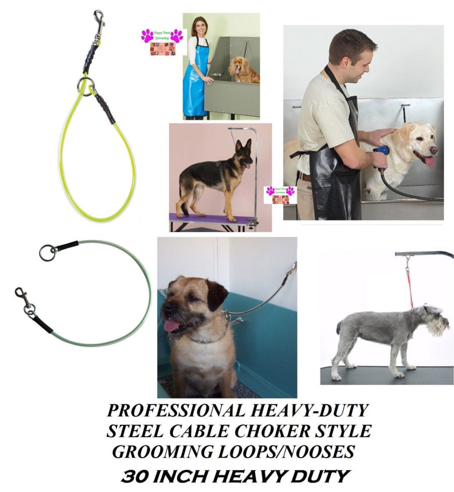 PRO Grooming HEAVY DUTY STEEL CABLE CHOKER LOOP NOOSE for Table Arm,Bath Dog Cat