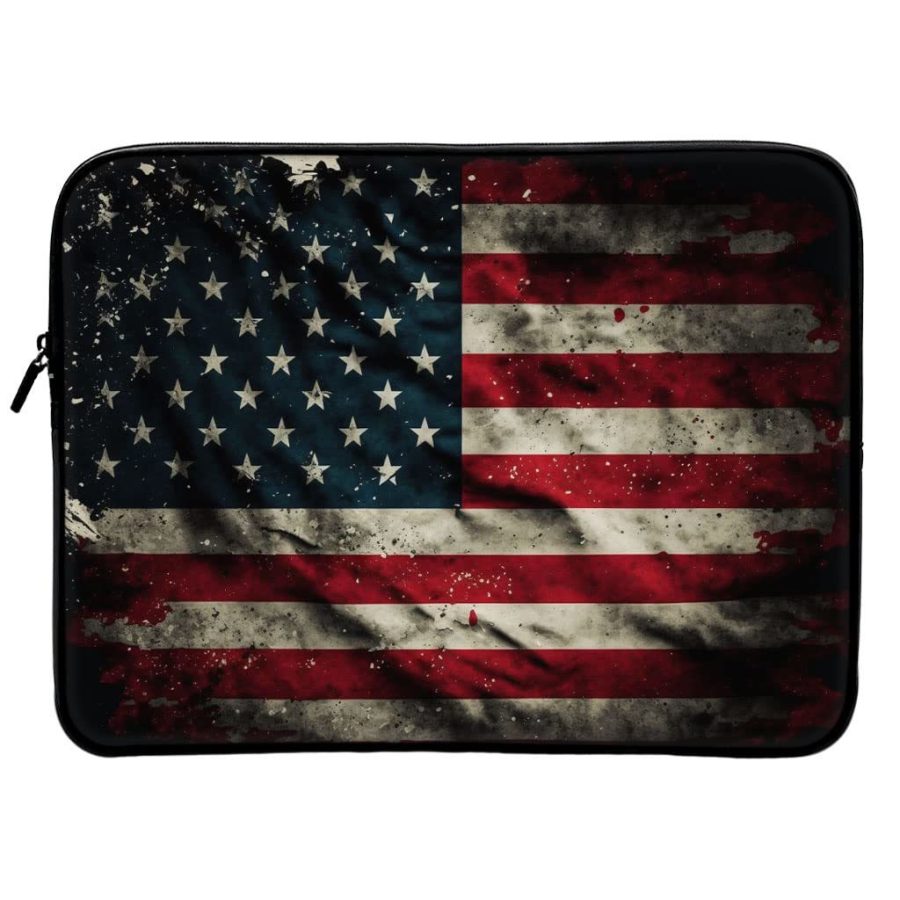 Patriotic 16" Laptop Sleeve - USA Laptop Sleeve - Illustration Laptop Sleeve wit