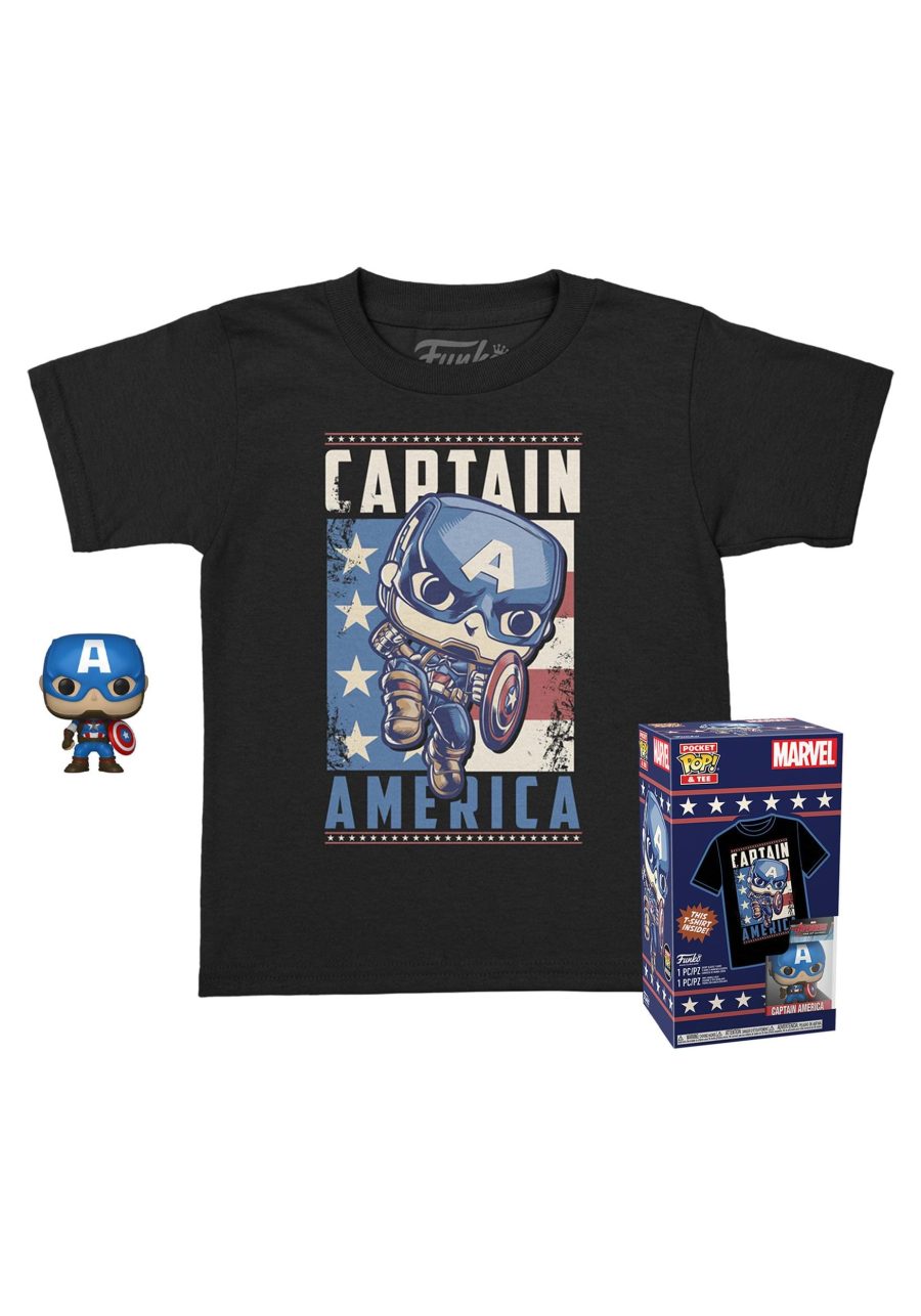 Pocket POP! & Kid's Tee: Marvel - Captain America