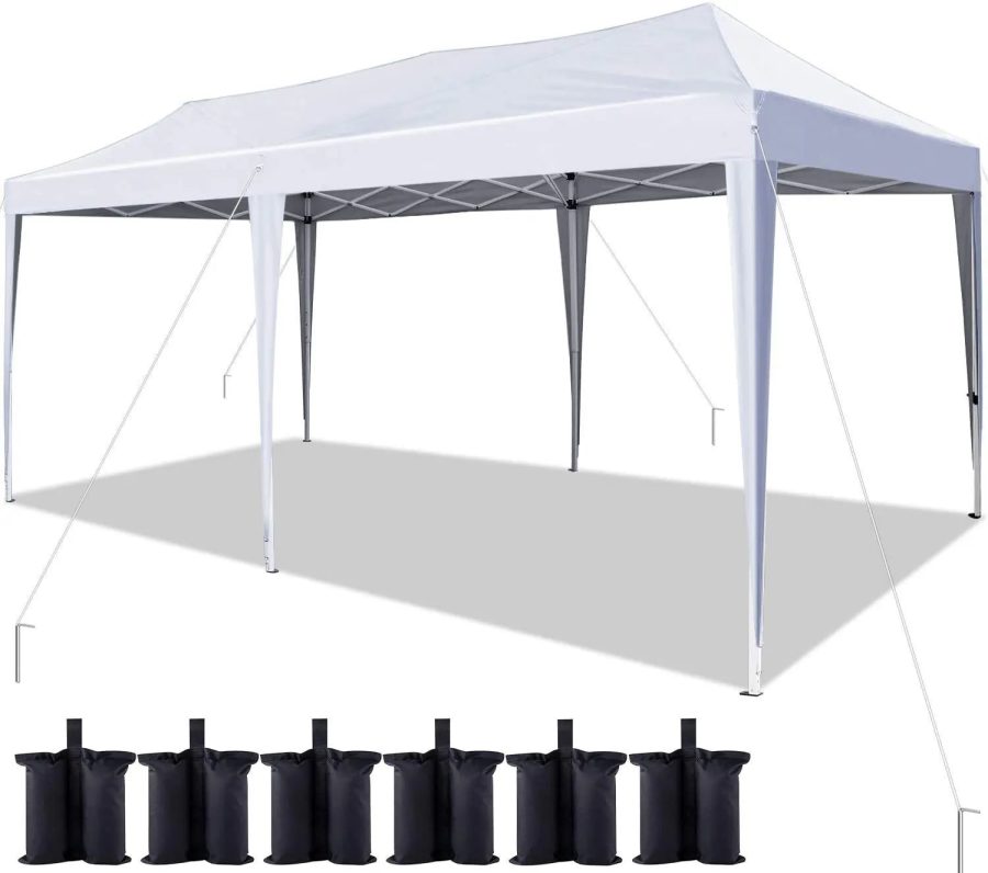 Quictent 10x20 No-Side Pop up Tent, Commercial Canopy with 6 Sand Bag