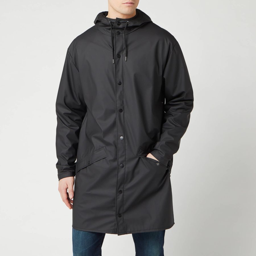 RAINS Men's Matte Shell Long Jacket - M