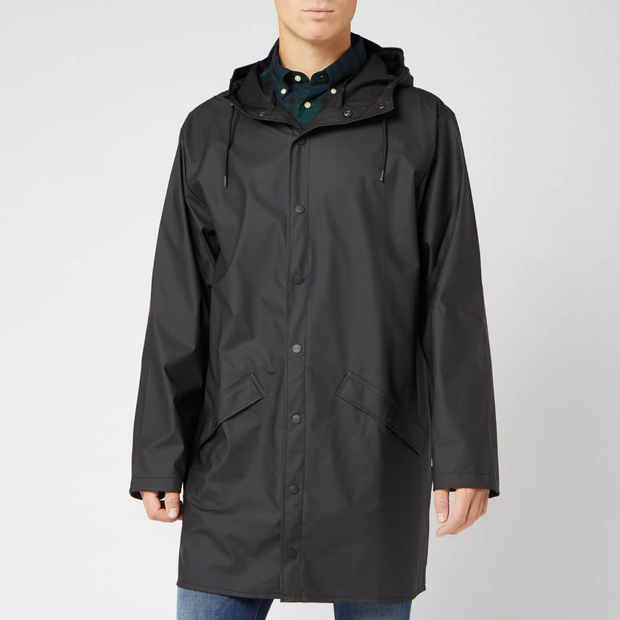 RAINS Men's Matte Shell Long Jacket - S