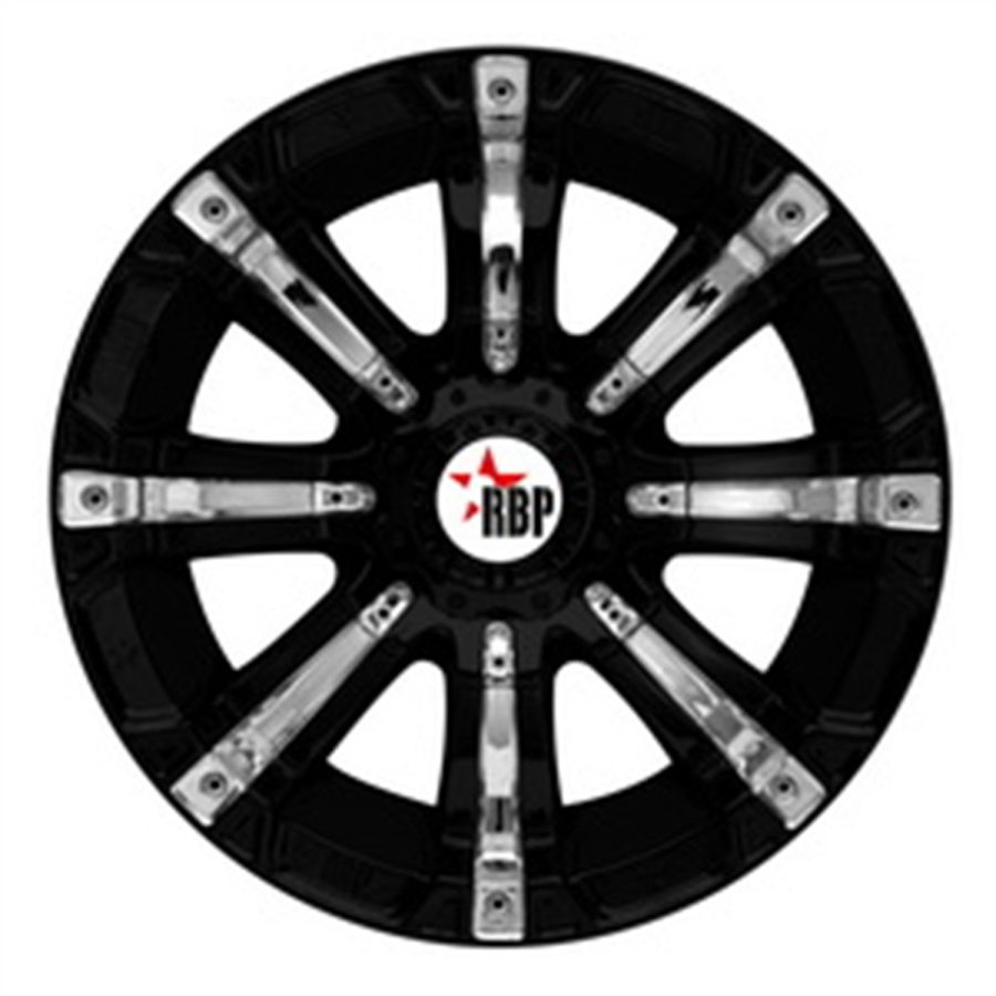 RBP 94R-1790-83-12BP 94R Black with Chrome Inserts Wheel with Painted Finish (17 x 9. inches /6 x 5 inches, -12 mm Offset)