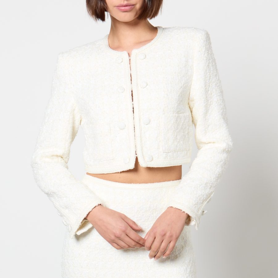 ROTATE Birger Christensen Sequinned Bouclé Cropped Jacket - DK 36/UK 8