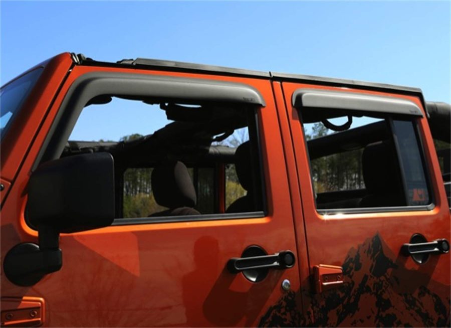 RUGGED RIDGE 11349.12 Rainguard; Low Profile; Tape On; Matte Black; Set Of 4 For 2007-2018 Jeep Wrangler JK 4 Doors