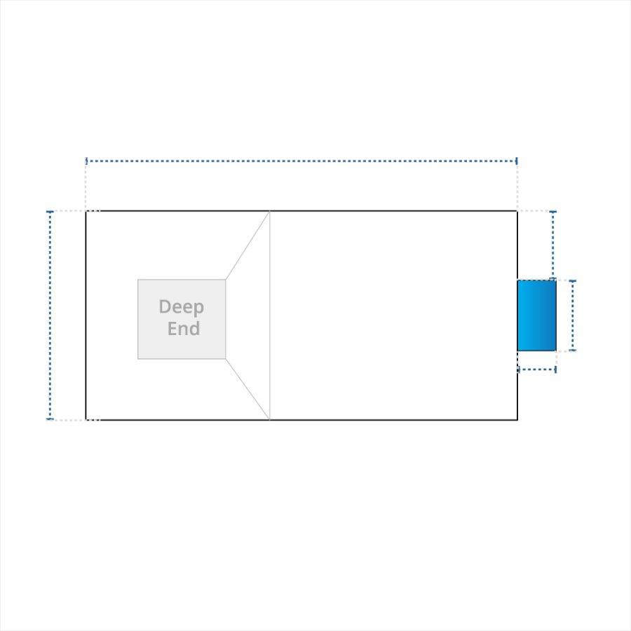 Rectangular Pool Cover - Center Steps