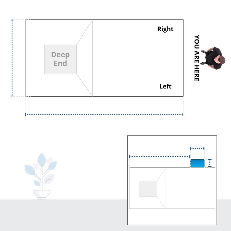 Rectangular Pool Cover - Left/Right Steps