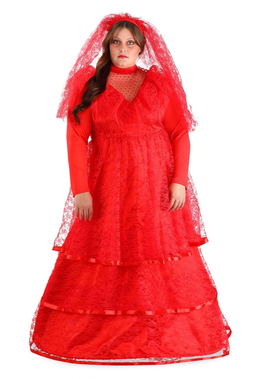 Red Gothic Plus Size Wedding Dress Costume