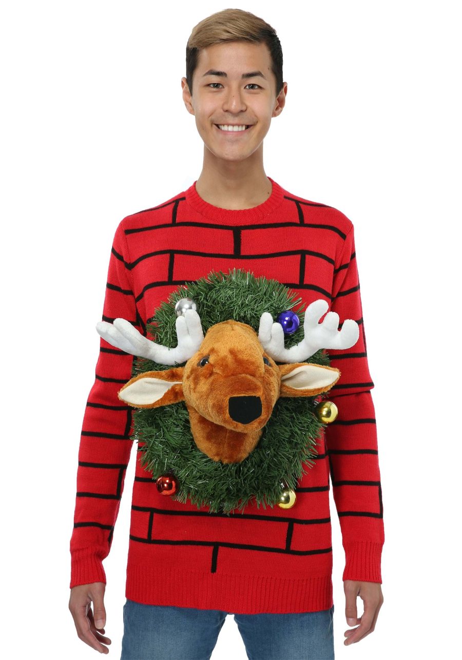 Reindeer Head Ugly Christmas Sweater