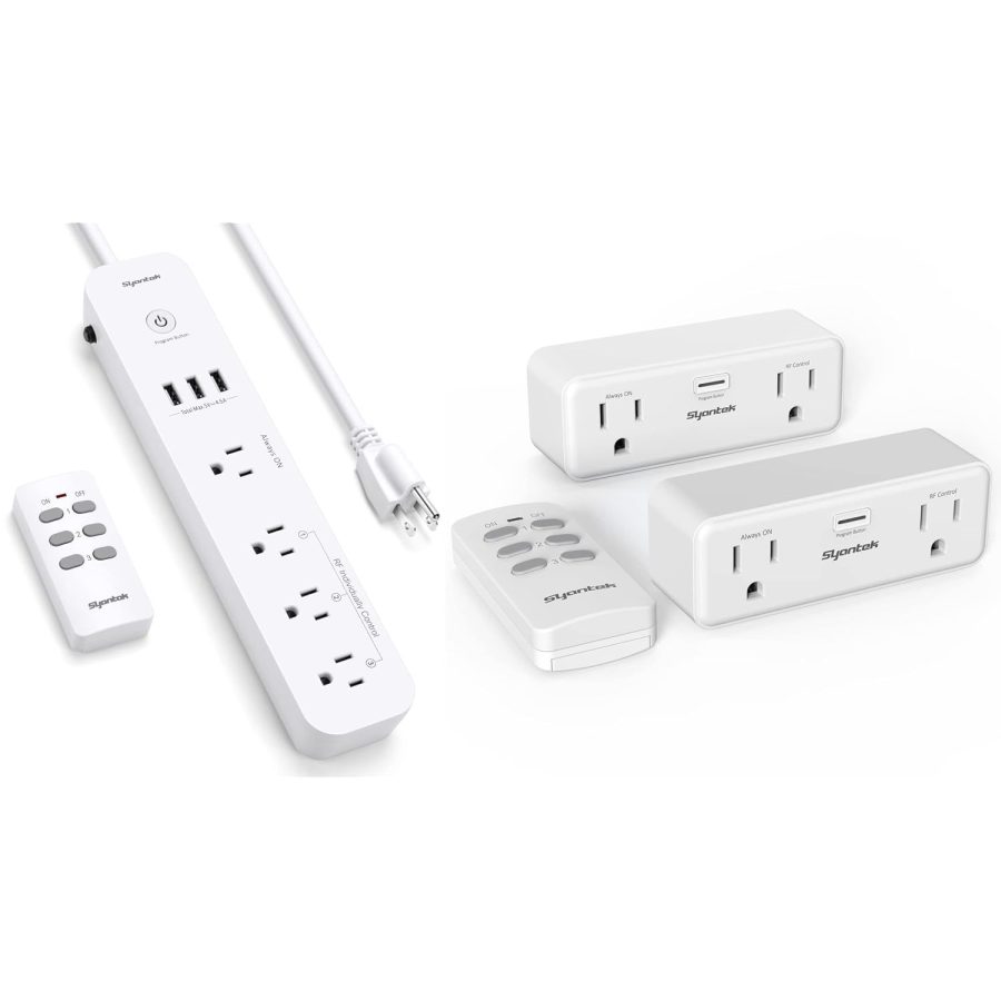 Remote Control Power Strip With 3 Usb Ports, 3 Rf Controlled Outlets/Wireless Re