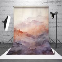 Retro Foggy Ink Landscape Painting Photo Backdrop