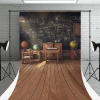 Retro Wood Room Blackboard Sweep Backdrop For Photo - Aperturee