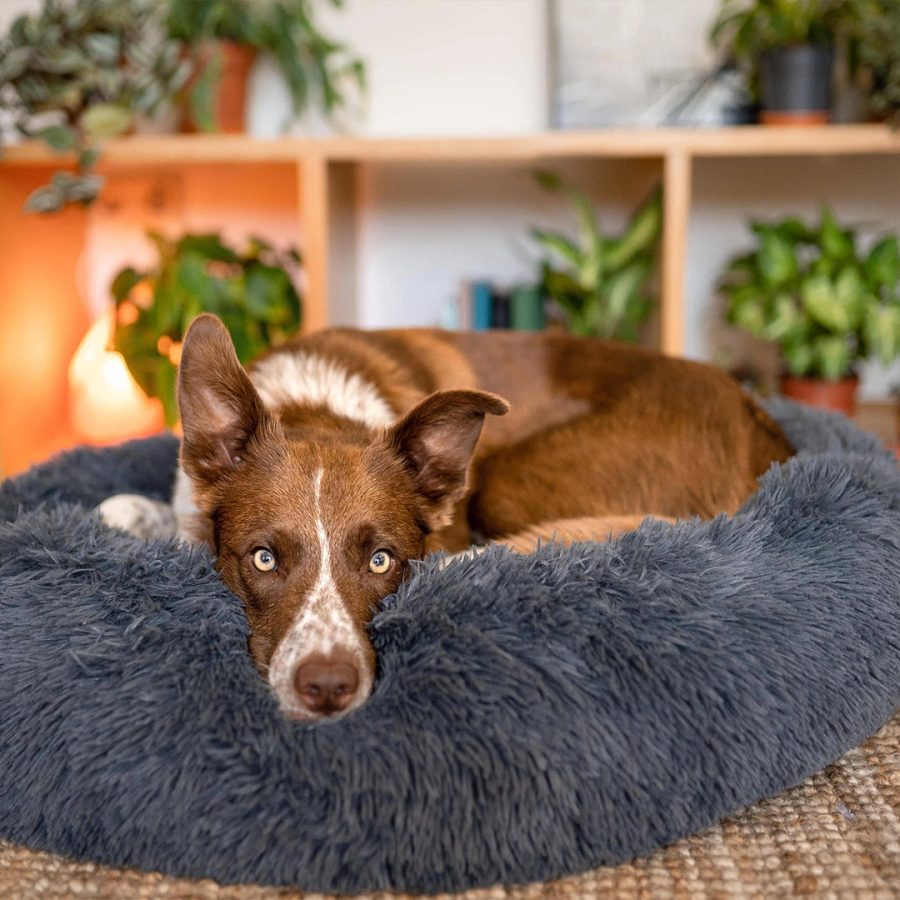 Round Faux Fur Pet Bed