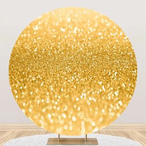 Round Gold Sparkling Texture Bokeh Birthday Backdrop - Aperturee