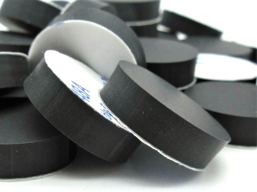 Round Rubber Silicone Spacers 3/4" Diameter x 3/16" Thick 3M Adhesive Backing