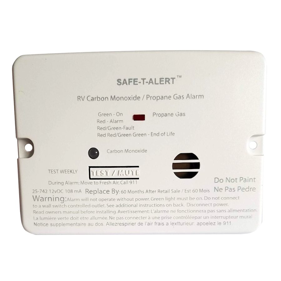 SAFE-T-ALERT 25-742-WHT COMBO CARBON MONOXIDE PROPANE ALARM - SURFACE MOUNT - MINI - WHITE