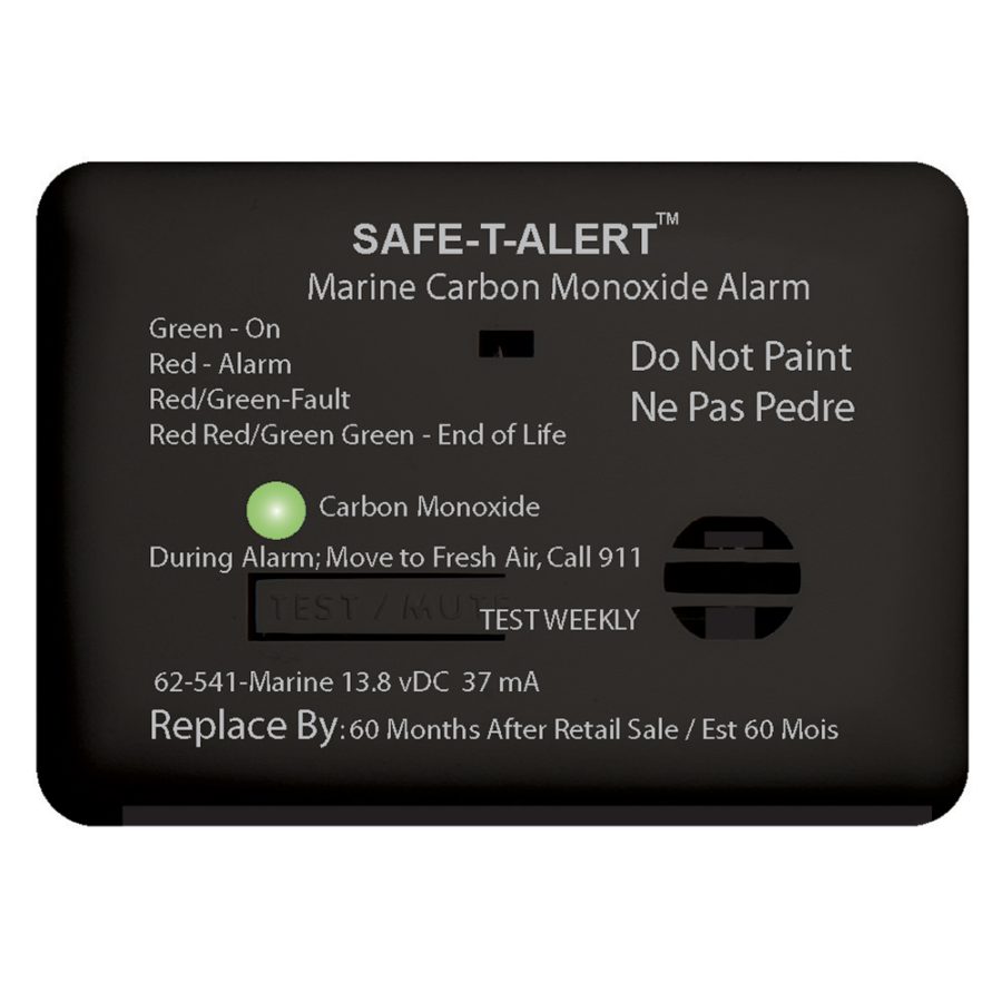 SAFE-T-ALERT 62-541-BL 62 SERIES CARBON MONOXIDE ALARM - 12V - 62-541-MARINE - SURFACE MOUNT - BLACK