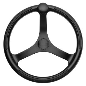 SCHMITT & ONGARO 742132BFGK PRIMUS WHEEL 13.5 INCH BLACK 3/4 INCH TAPERED SHAFT W/KNOB FINGER GRIPS - BLACK POWDER COAT