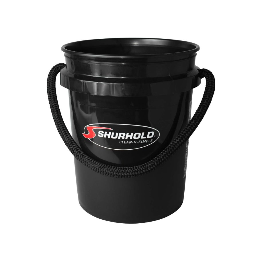 SHURHOLD 2452 Black 5 Gallon Bucket with Black Rope Handle