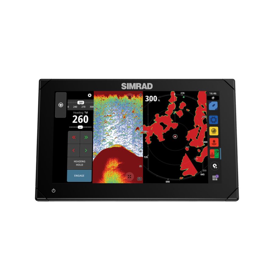 SIMRAD 000-15377001 NSX 3009 - Chartplotter Fish Finder with Active Imaging 3-in-1 Transducer, HALO20+ Radar and C-MAP Discover X Charts, Black