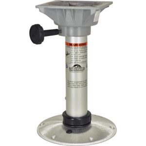 SPRINGFIELD 1793313 Boat Seat Pedestal; Thread-Lock; Fixed Height Pedestal; 14 Inch Post Height; 2-3/8 Inch Post Diameter; Anodized; Aluminum; ABYC Code H-31 AP And B; With 13 Inch Fixed Height Post/ Non-Locking Swivel Seat Mount/ 9 Inch Diameter Base