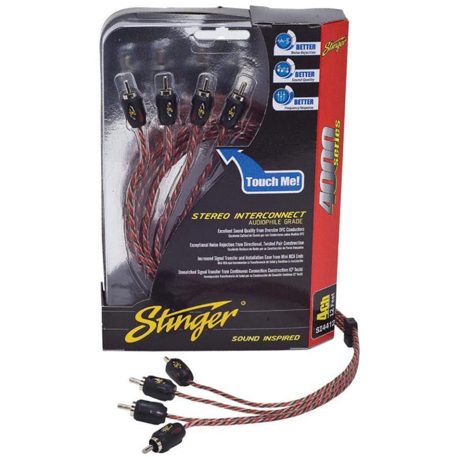 STINGER SI4420 20 ft. of 4-Channel 4000 Series RCA Interconnect Cables