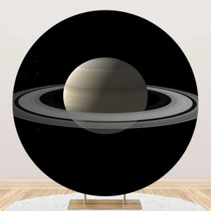 Saturn Ring Surface Top View Round Birthday Backdrop - Aperturee