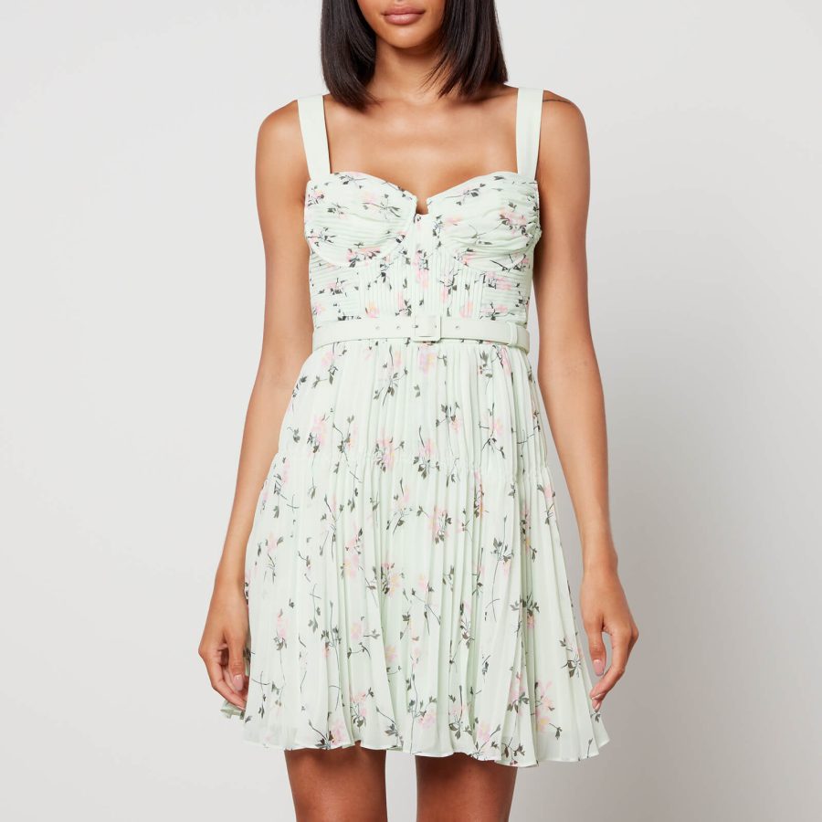 Self-Portrait Floral-Printed Chiffon Mini Dress - UK 12/US 8