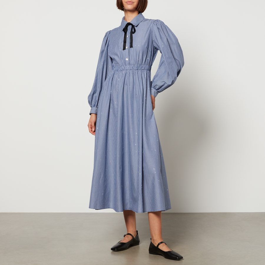 Sister Jane Ivy Striped Cotton-Poplin Midi Dress - S/UK 8