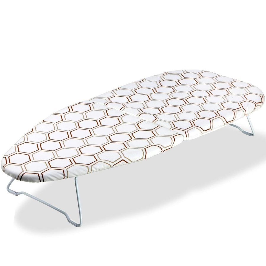 Small Tabletop Ironing Board - Heavy Duty Ironing Board With Mesh Metal Base & 1