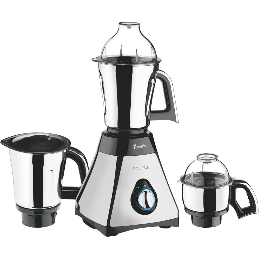 Steele 3-Jar Mixer Grinder, 550-Watt, Silver