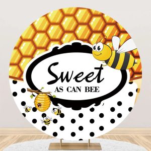 Sweet As Can Bee Honeycomb Round Birthday Backdrop