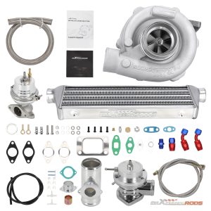 T3 T4 T04E Universal Turbo Turbocharger+Wastegate+ Intercooler+BOV+ Oil Line Kit