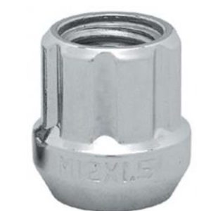 TOPLINE C7110-0-4 Lug Nut; 9/16 Inch-18 Thread Size; Conical Seat; Spline Drive Open End Lug; 1 Inch Overall Length; Spine Drive; Requires 7 Spline Tool (See Required Parts); Chrome Plated; Carbon Steel; Pack Of 4; Tool Must Be Ordered Separately