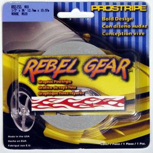 TRIMBRITE R65155 Pinstripe Tape; Rebel Gear; 1/2 Inch Flame; Red; 36 Foot Length