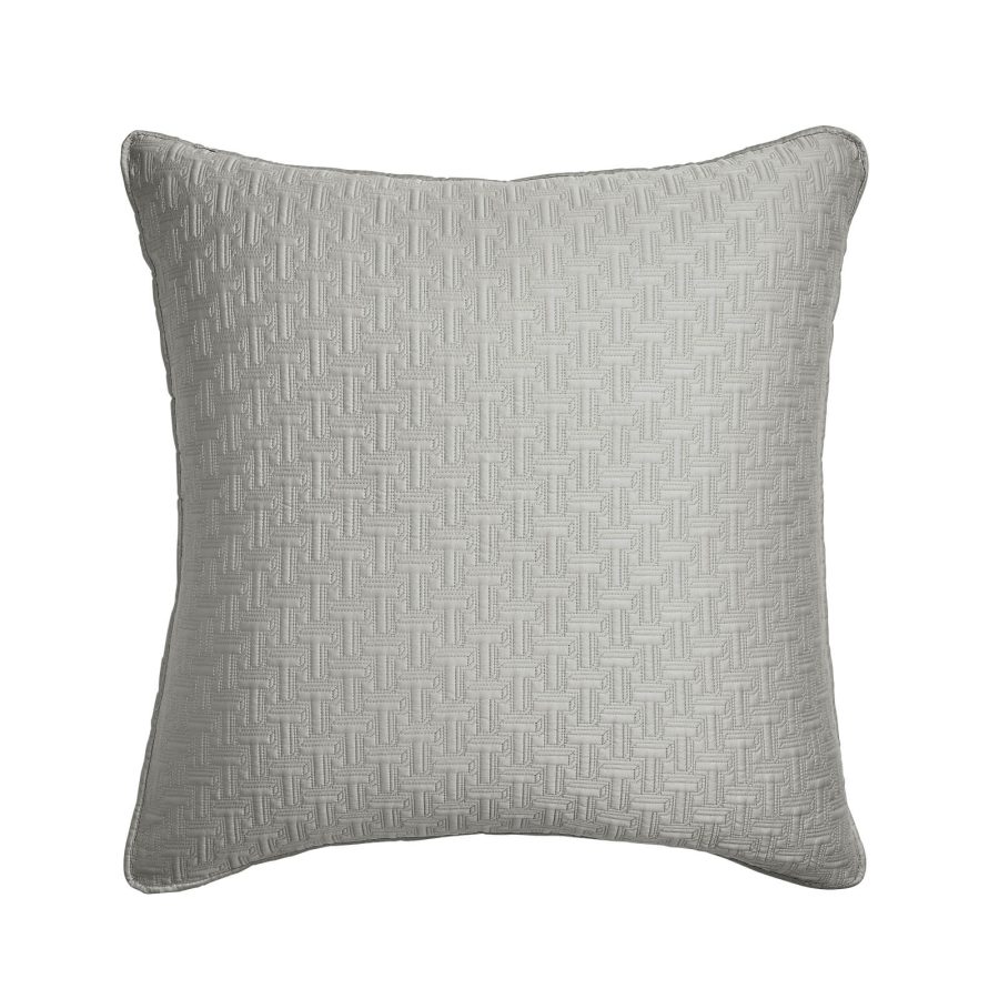 Ted Baker T Quilted Pillow Sham - 65x65cm - Silver