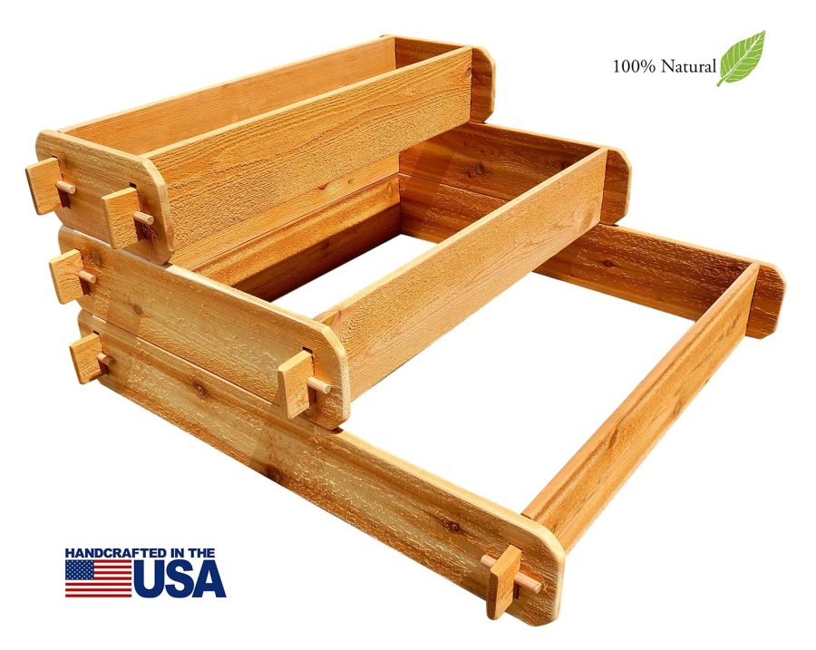 Timberlane Gardens Raised Bed Kit 3 Tiered (1x3 2x3 3x3) Western Red Cedar Eleva