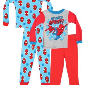 Toddler Boys Spiderman My Hero 4 Piece Sleep Set