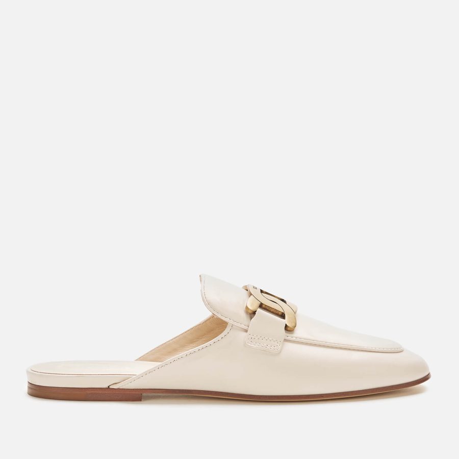 Tod's Women's Leather Slide Loafers - White - UK 3