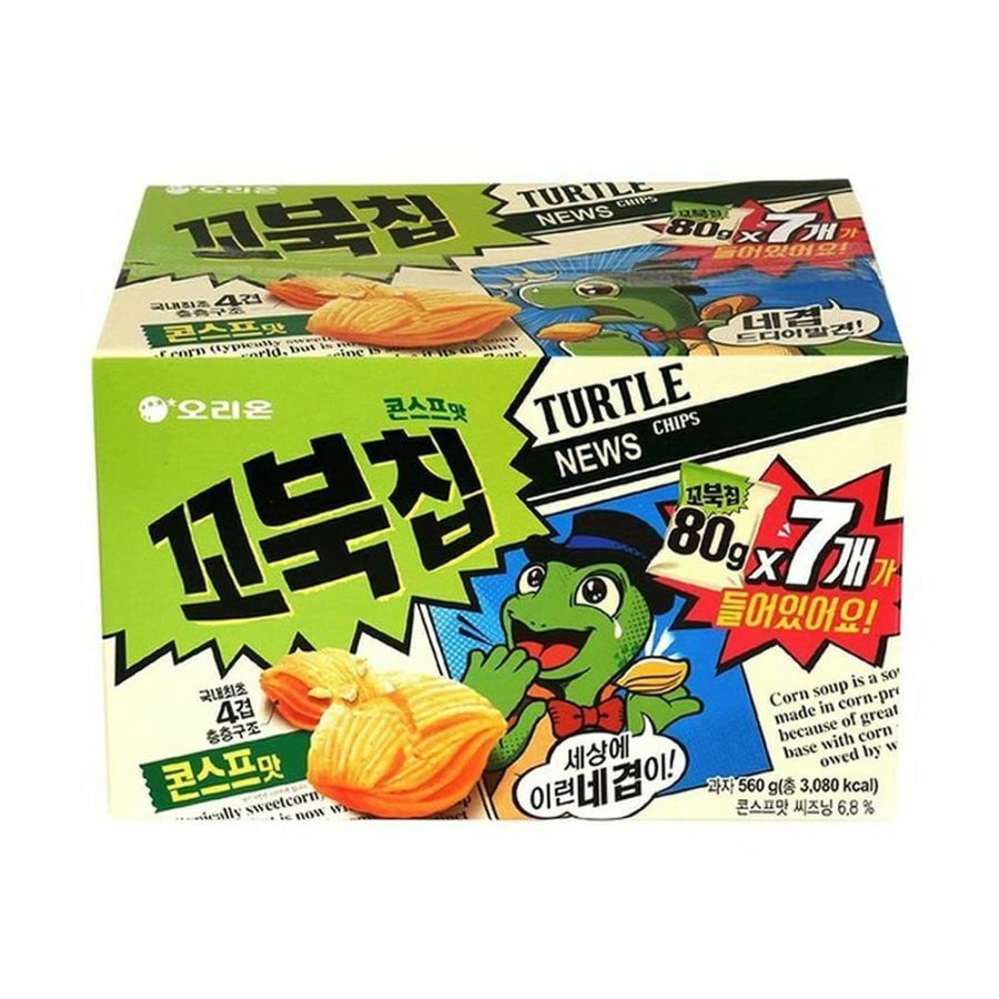 Turtle Chips Sweet Corn Flavor 2.82Oz X 7Packs