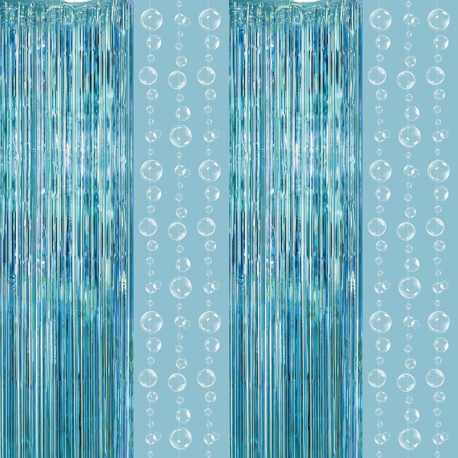 Under The Sea Party Decorations Pool Oceantheme Tinsel Foil Fringe Curtain Backd