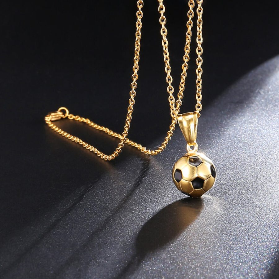 Unisex Soccer Ball Pendant Charm Necklace